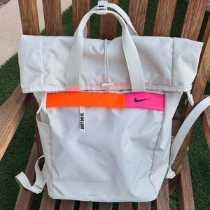 Nike White Backpack with Pink and Orange Accents